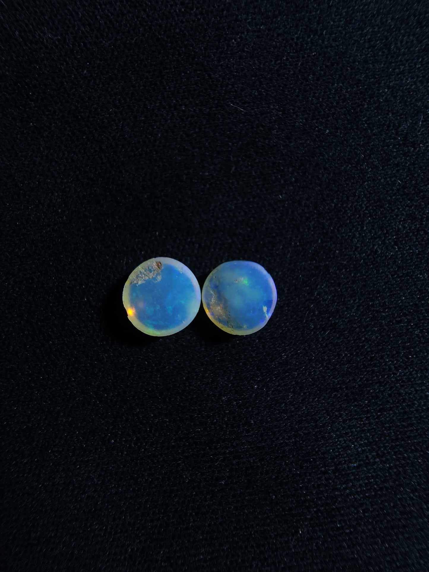 0.90ct Lightning Ridge Crystal Opal Pair – Bright Blue & Green Fire