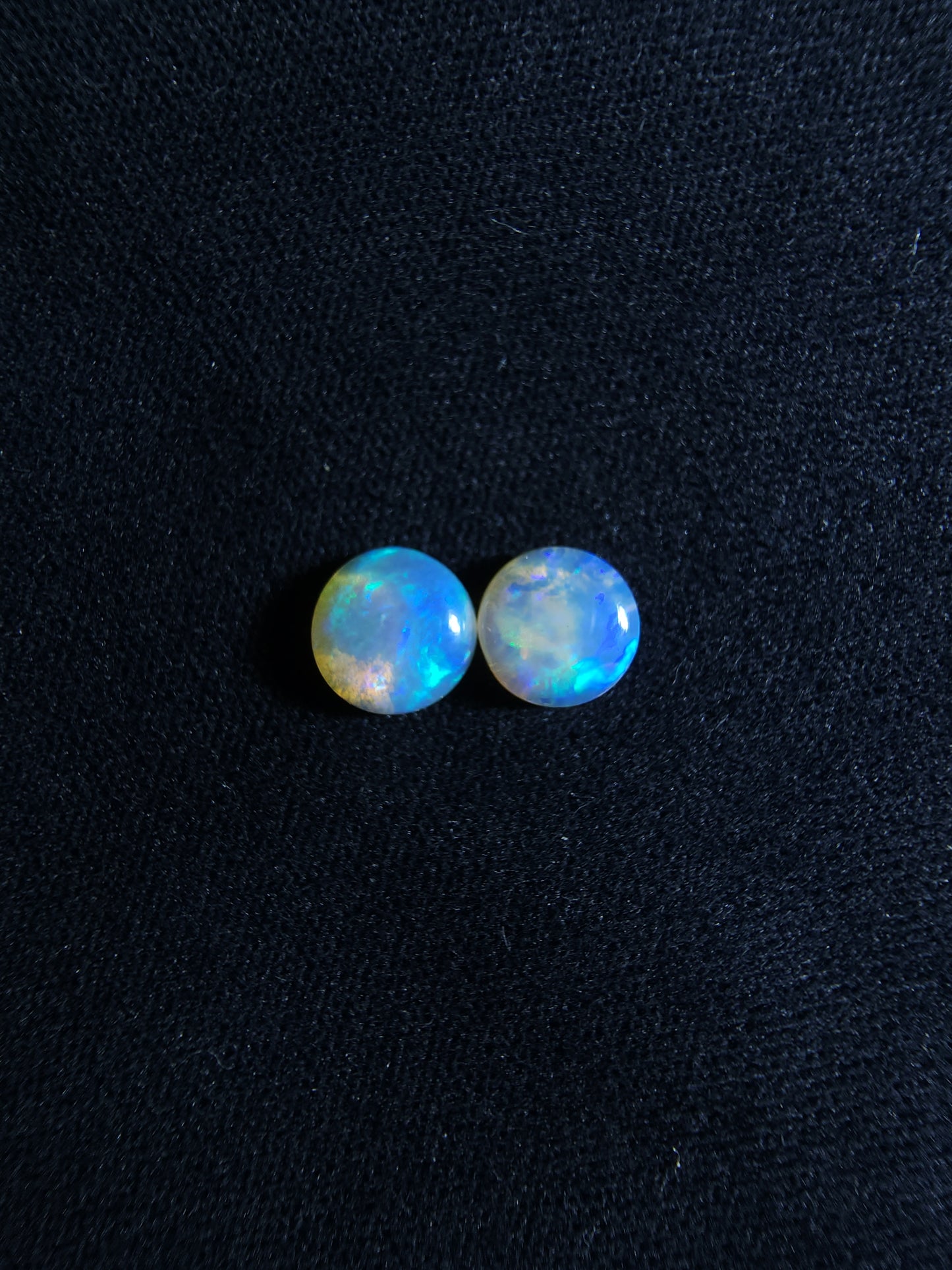 0.90ct Lightning Ridge Crystal Opal Pair – Bright Blue & Green Fire