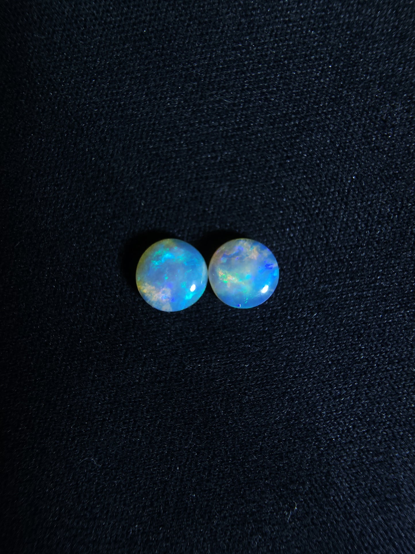 0.90ct Lightning Ridge Crystal Opal Pair – Bright Blue & Green Fire