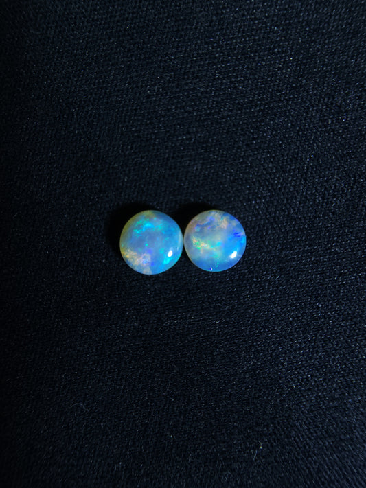 0.90ct Lightning Ridge Crystal Opal Pair – Bright Blue & Green Fire