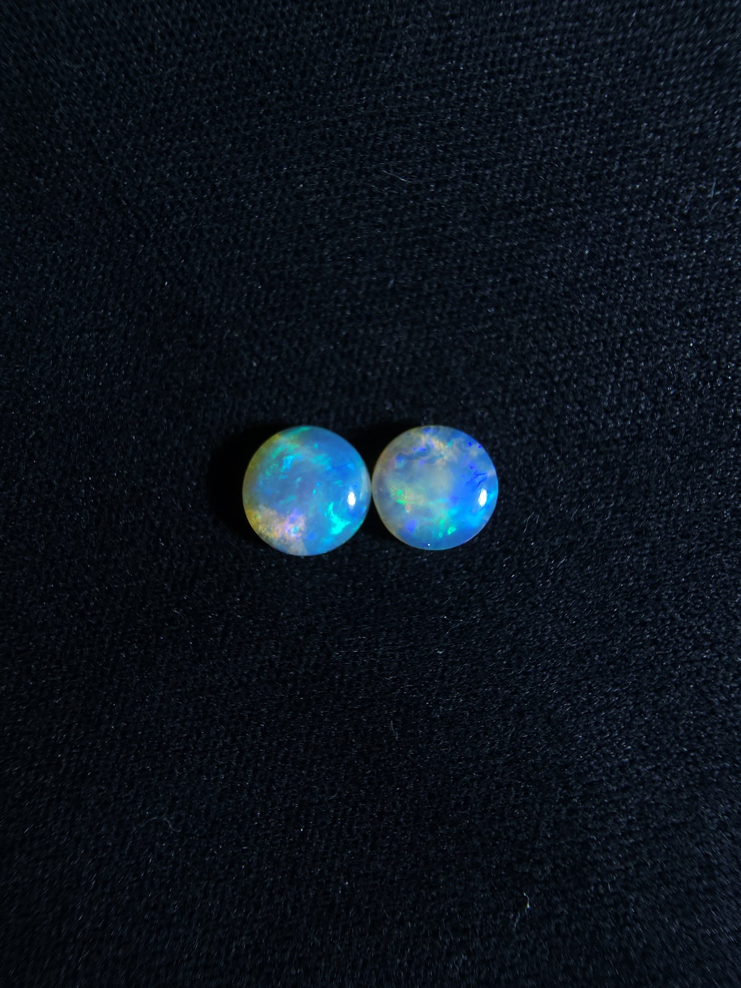 0.90ct Lightning Ridge Crystal Opal Pair – Bright Blue & Green Fire