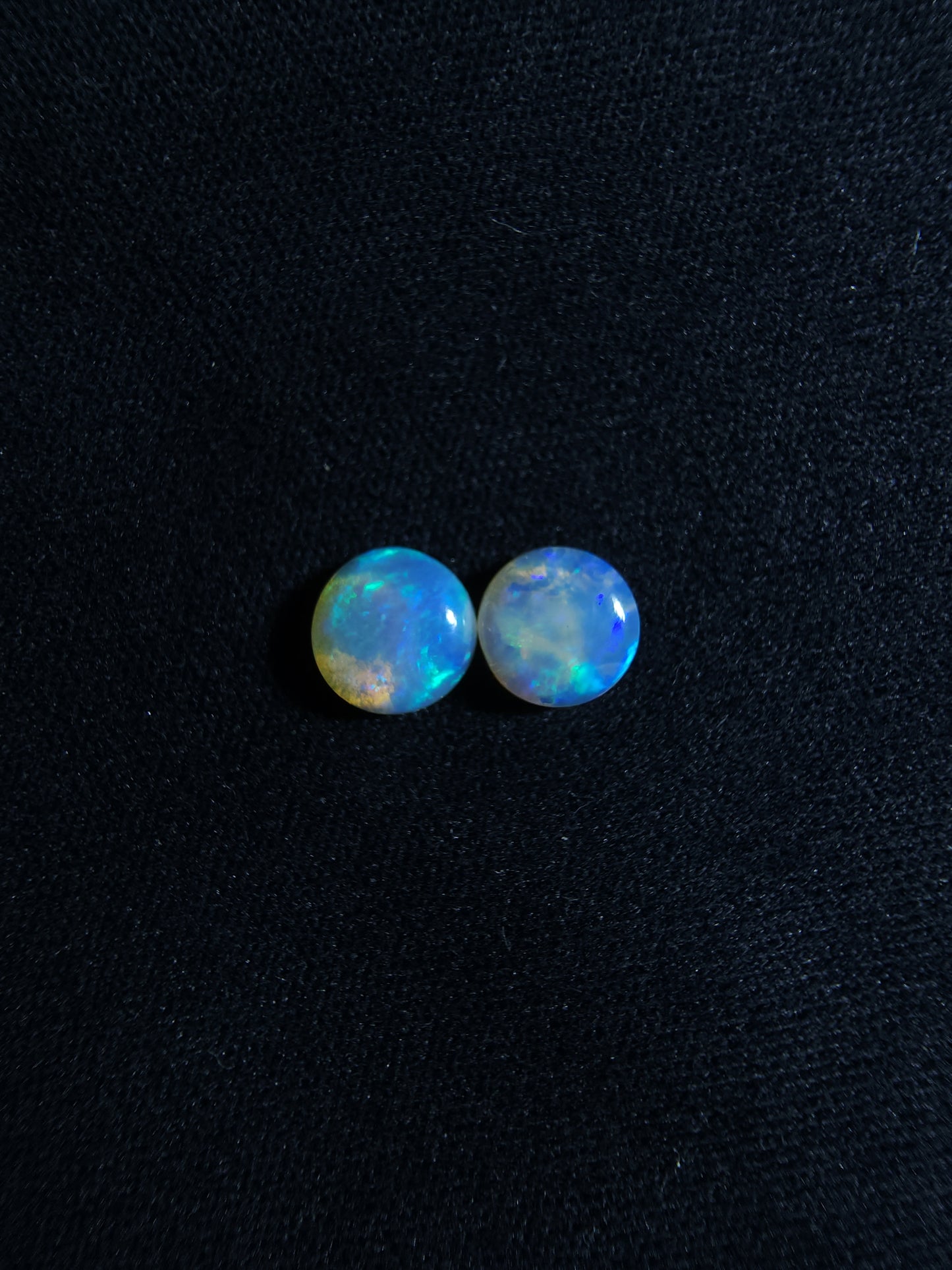 0.90ct Lightning Ridge Crystal Opal Pair – Bright Blue & Green Fire