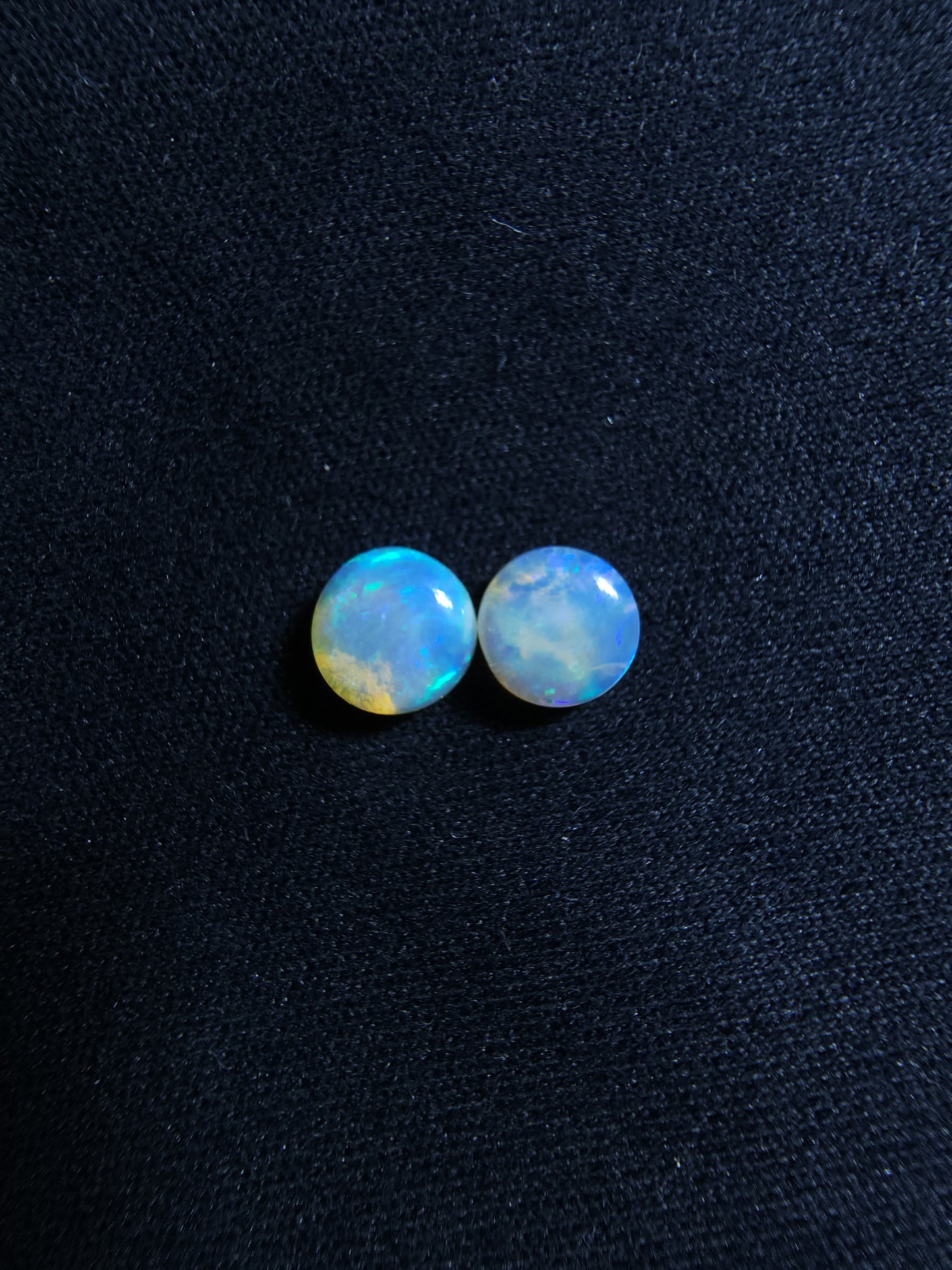 0.90ct Lightning Ridge Crystal Opal Pair – Bright Blue & Green Fire