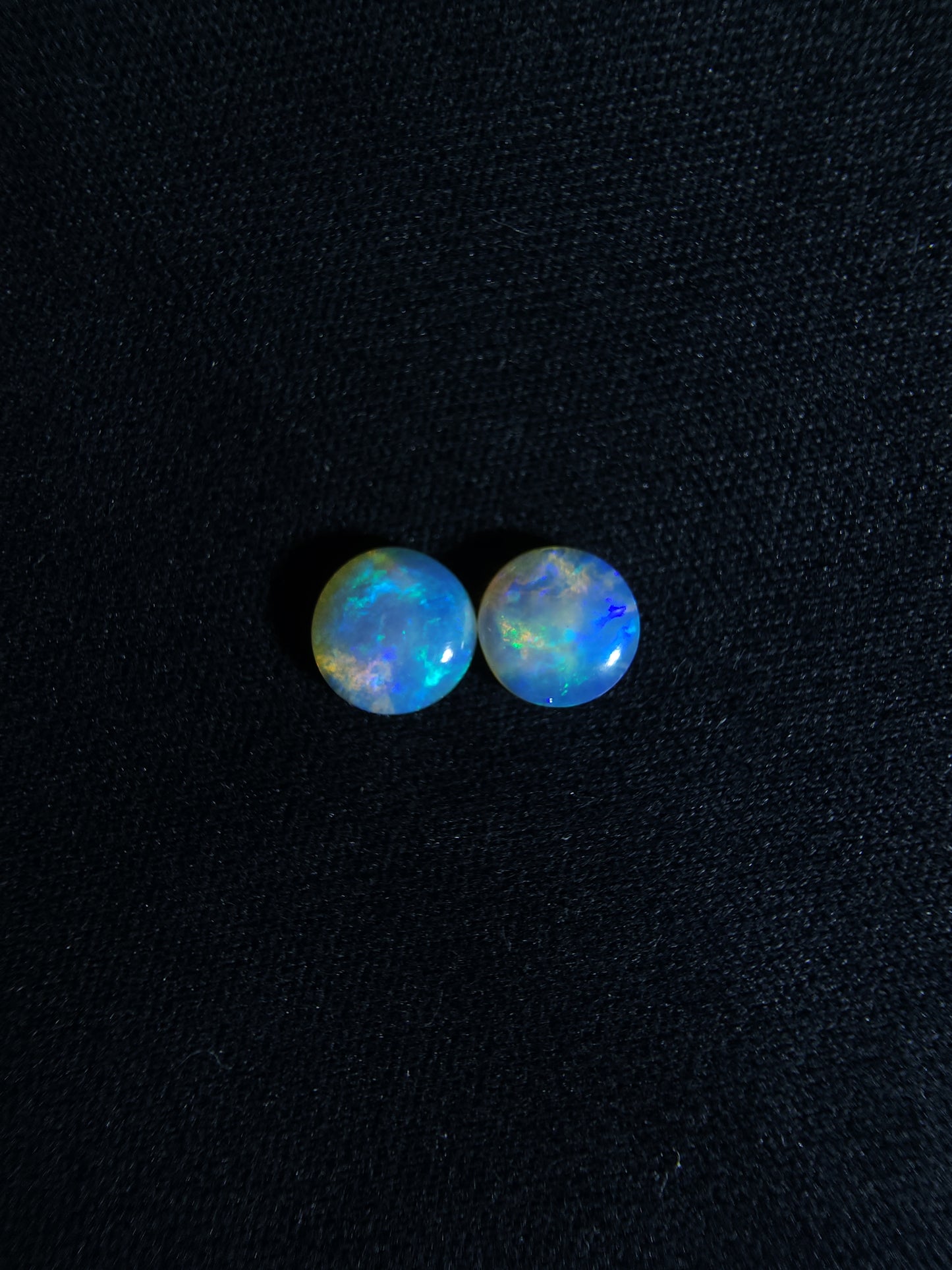 0.90ct Lightning Ridge Crystal Opal Pair – Bright Blue & Green Fire