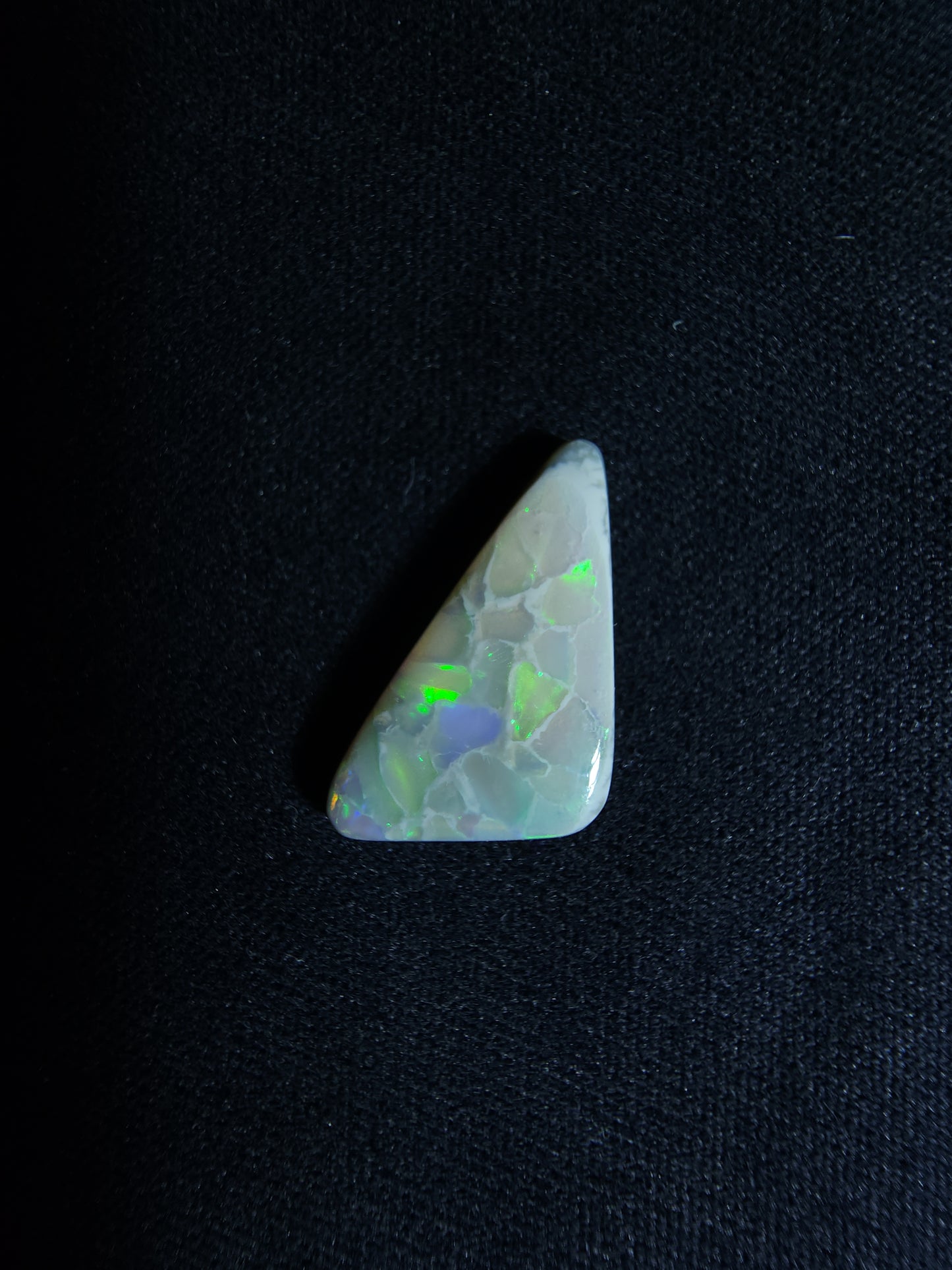 2.35ct Green Freeform Semi-Dark Lightning Ridge Seam Opal