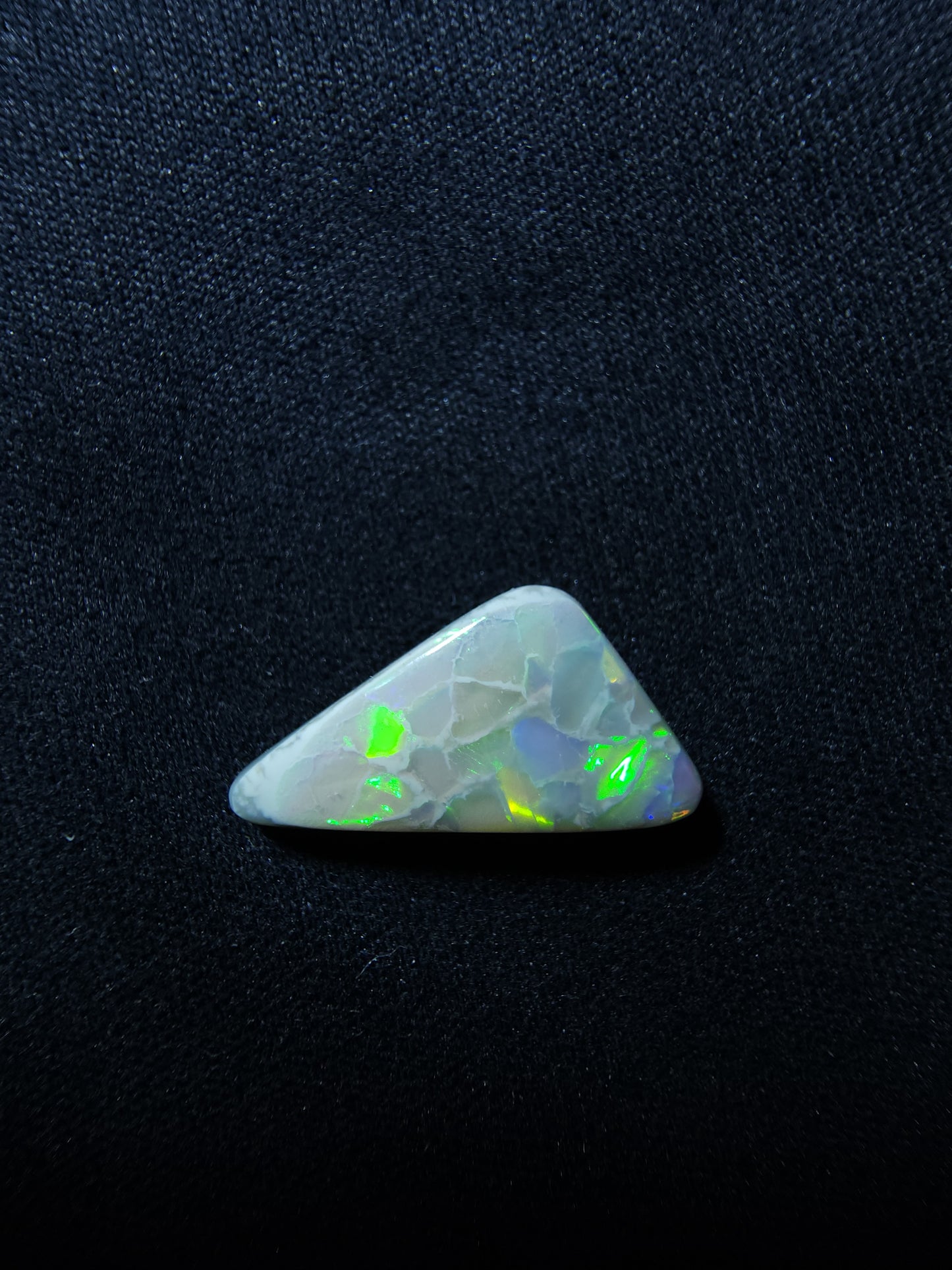 2.35ct Green Freeform Semi-Dark Lightning Ridge Seam Opal